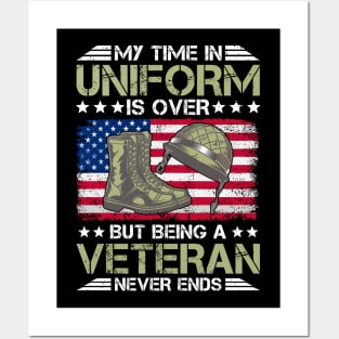 Thank you Veterans Day Funny Flag Design for Grandpa and Dad Posters and Art